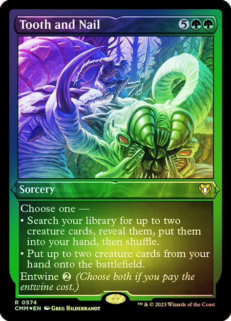 Tooth and Nail (Foil Etched)\nCommander Masters - Alternate Foil\nSingle\nMagic The Gathering