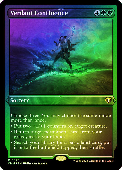 Verdant Confluence (Foil Etched)\nCommander Masters - Alternate Foil\nSingle\nMagic The Gathering