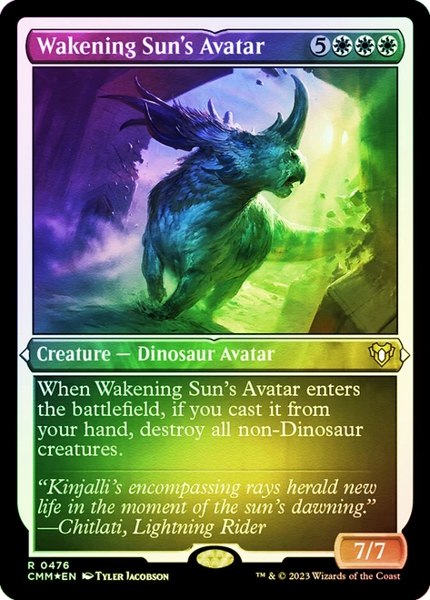 Wakening Sun's Avatar (Foil Etched)\nCommander Masters - Alternate Foil\nSingle\nMagic The Gathering