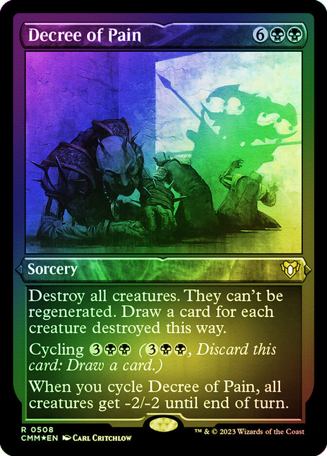 Decree of Pain (Foil Etched)\nCommander Masters - Alternate Foil\nSingle\nMagic The Gathering