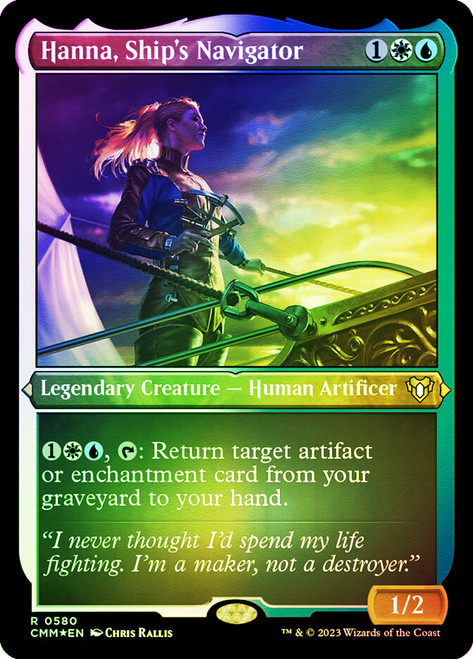 Hanna, Ship's Navigator (Foil Etched)\nCommander Masters - Alternate Foil\nSingle\nMagic The Gathering