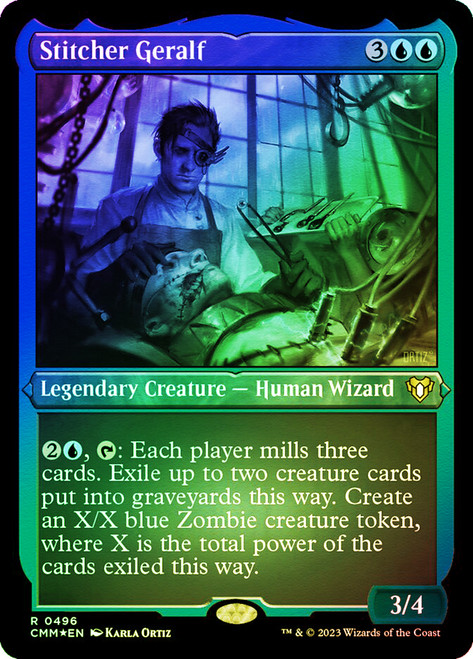 Stitcher Geralf (Foil Etched)\nCommander Masters - Alternate Foil\nSingle\nMagic The Gathering