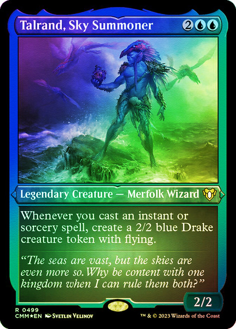 Talrand, Sky Summoner (Foil Etched)\nCommander Masters - Alternate Foil\nSingle\nMagic The Gathering