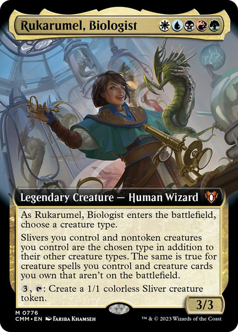 Rukarumel, Biologist (Extended Art)\nCommander Masters - Variants\nSingle\nMagic The Gathering