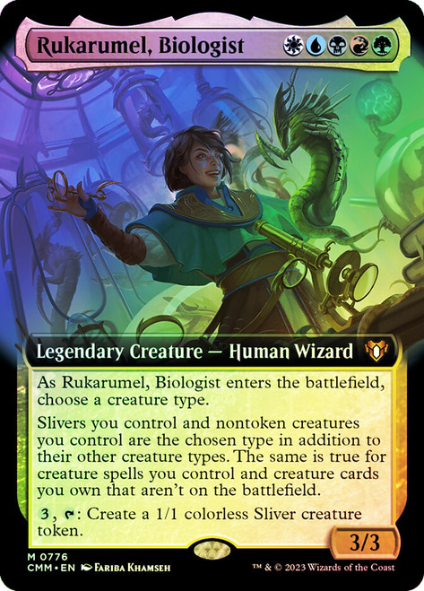 Rukarumel, Biologist (Extended Art)\nCommander Masters - Variants\nSingle\nMagic The Gathering