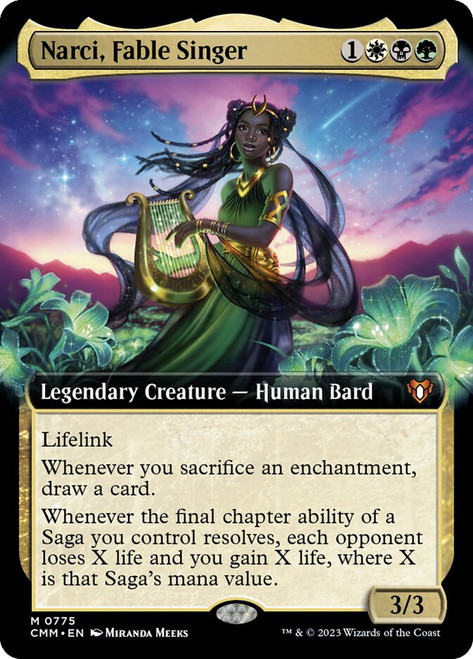 Narci, Fable Singer (Extended Art)\nCommander Masters - Variants\nSingle\nMagic The Gathering