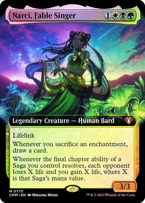 Narci, Fable Singer (Extended Art)\nCommander Masters - Variants\nSingle\nMagic The Gathering