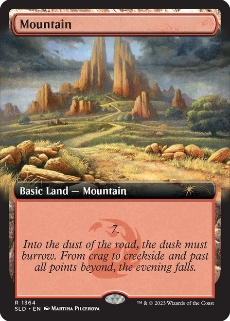 Mountain (Secret Lair) (#1364) (Extended Art)\nPromo: General\nSingle\nMagic The Gathering