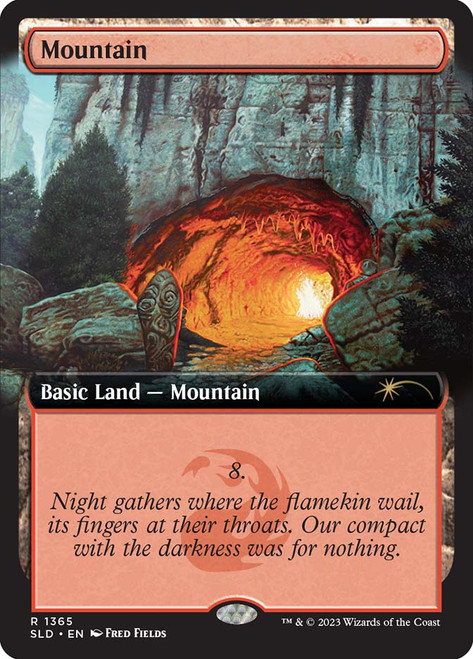 Mountain (Secret Lair) (#1365) (Extended Art)\nPromo: General\nSingle\nMagic The Gathering