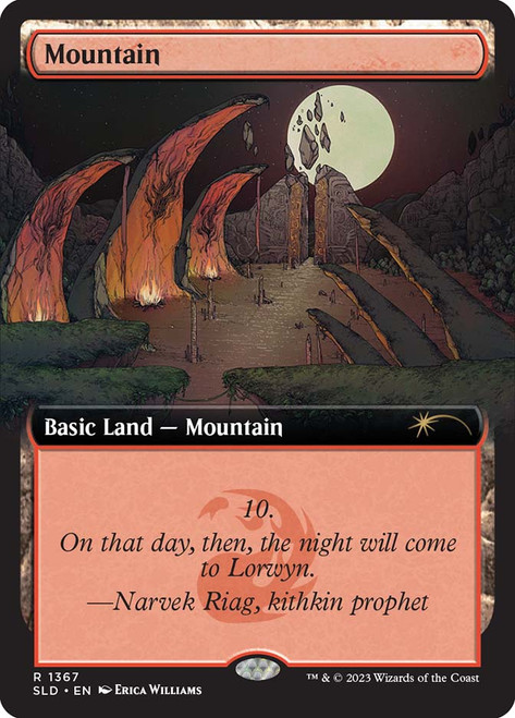 Mountain (Secret Lair) (#1367) (Extended Art)\nPromo: General\nSingle\nMagic The Gathering