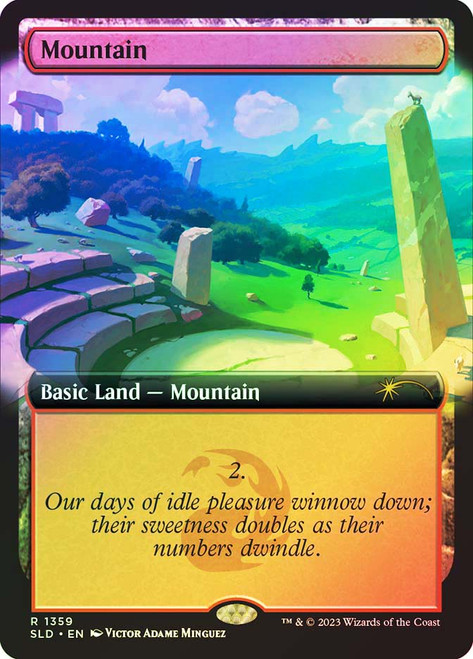 Mountain (Secret Lair) (#1359) (Extended Art)\nPromo: General\nSingle\nMagic The Gathering