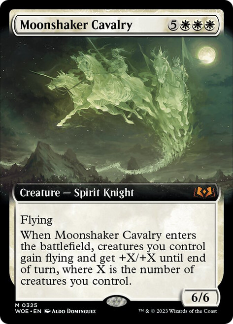 Moonshaker Cavalry (Extended Art)\nWilds of Eldraine - Variants\nSingle\nMagic The Gathering