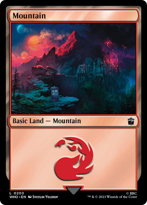 Mountain (#203)\nDoctor Who Commander\nSingle\nMagic The Gathering