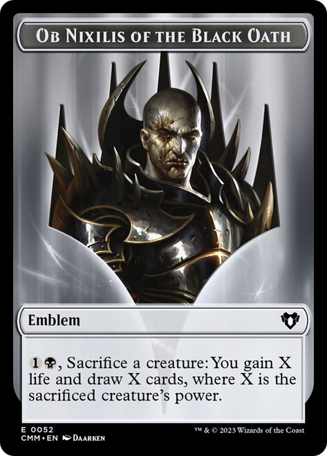 {Ob Nixilis of the Black Oath Emblem} // {The Monarch}\nCommander Masters\nSingle\nMagic The Gathering