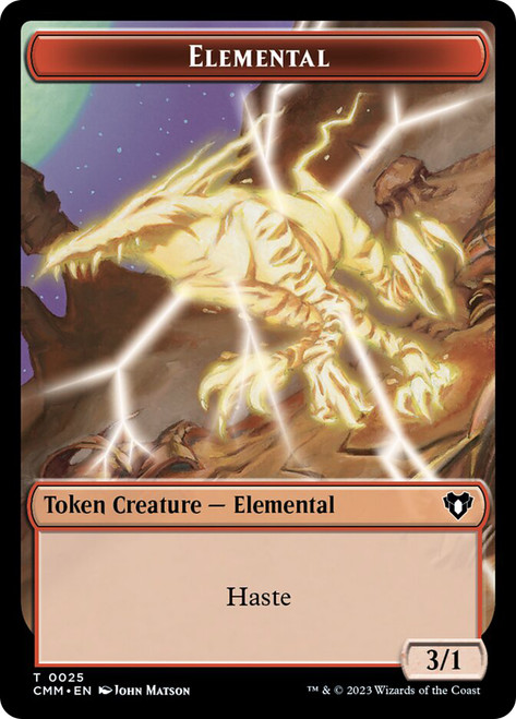 {Elemental Token} (#025) // {Thopter Token}\nCommander Masters\nSingle\nMagic The Gathering