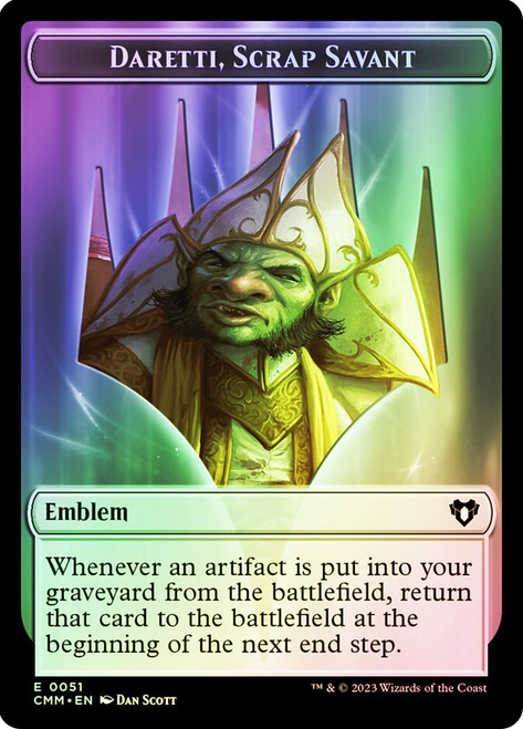 {Daretti, Scrap Savant Emblem} // {Servo Token}\nCommander Masters\nSingle\nMagic The Gathering