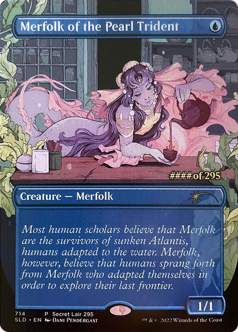 Merfolk of the Pearl Trident (Secret Lair) (Borderless) (Serial Number)\nPromo: General\nSingle\nMagic The Gathering