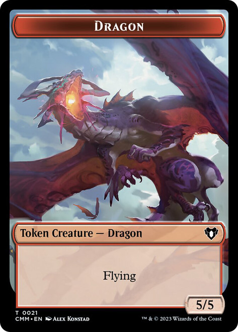 {Dragon Token} (5/5) // {Elemental Token} (#024)\nCommander Masters\nSingle\nMagic The Gathering