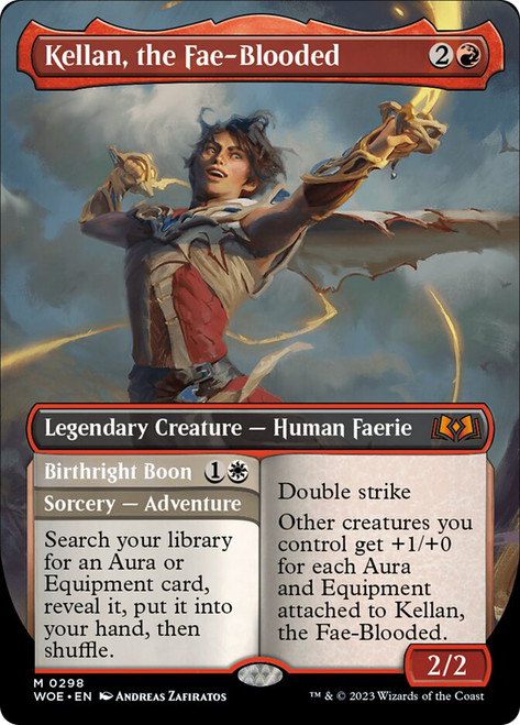 Kellan, the Fae-Blooded // Birthright Boon (Borderless)\nWilds of Eldraine - Variants\nSingle\nMagic The Gathering