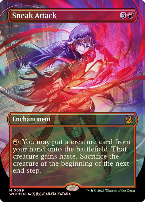 Sneak Attack (Borderless) (Confetti Foil)\nEnchanting Tales - Alternate Foil\nSingle\nMagic The Gathering
