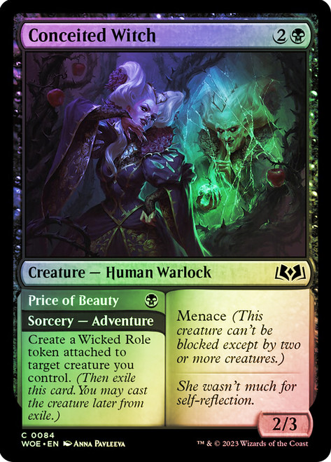 Conceited Witch // Price of Beauty\nWilds of Eldraine\nSingle\nMagic The Gathering