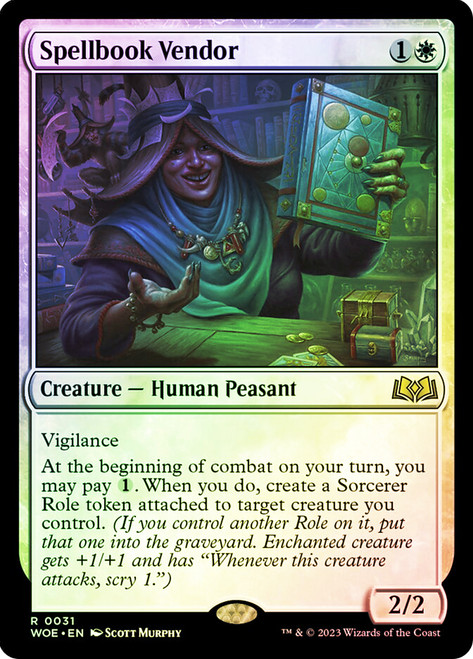 Spellbook Vendor\nWilds of Eldraine\nSingle\nMagic The Gathering