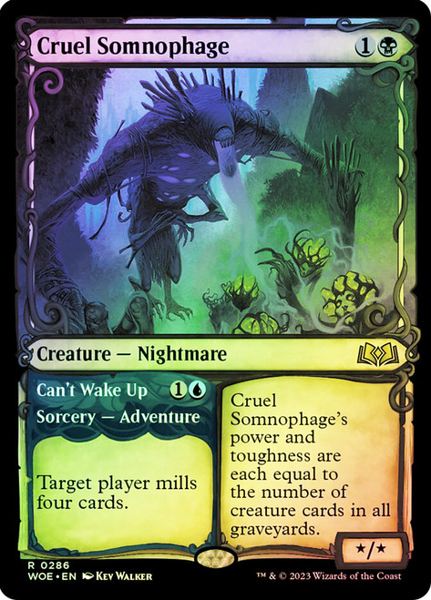 Cruel Somnophage // Can't Wake Up (Showcase)\nWilds of Eldraine - Variants\nSingle\nMagic The Gathering