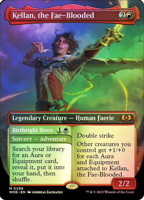 Kellan, the Fae-Blooded // Birthright Boon (Borderless)\nWilds of Eldraine - Variants\nSingle\nMagic The Gathering