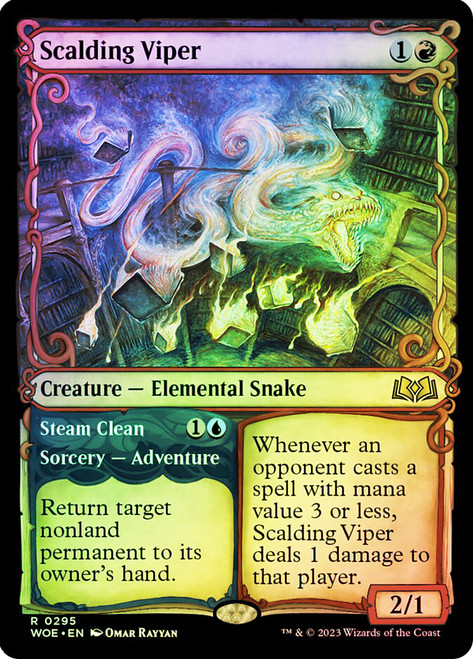 Scalding Viper // Steam Clean (Showcase)\nWilds of Eldraine - Variants\nSingle\nMagic The Gathering