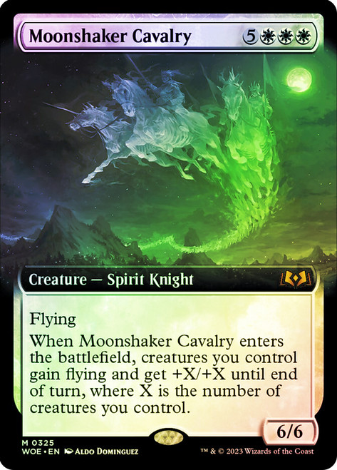 Moonshaker Cavalry (Extended Art)\nWilds of Eldraine - Variants\nSingle\nMagic The Gathering