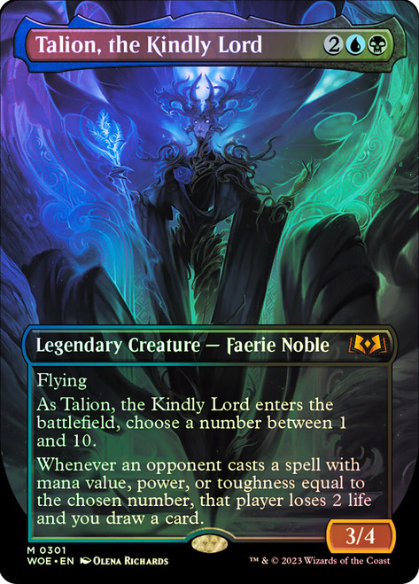 Talion, the Kindly Lord (Borderless)\nWilds of Eldraine - Variants\nSingle\nMagic The Gathering