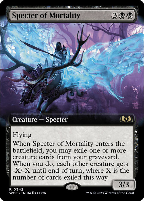 Specter of Mortality (Extended Art)\nWilds of Eldraine - Variants\nSingle\nMagic The Gathering
