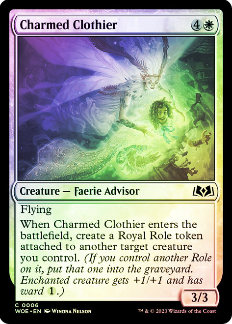 Charmed Clothier\nWilds of Eldraine\nSingle\nMagic The Gathering