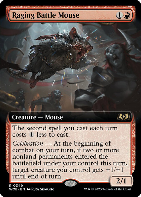 Raging Battle Mouse (Extended Art)\nWilds of Eldraine - Variants\nSingle\nMagic The Gathering