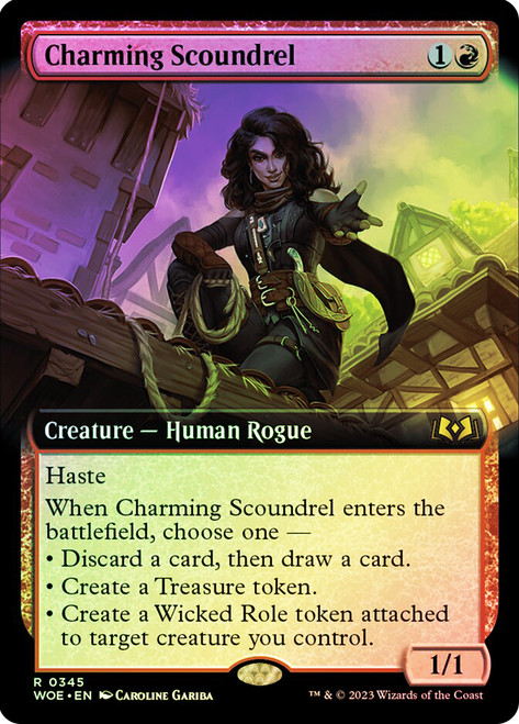 Charming Scoundrel (Extended Art)\nWilds of Eldraine - Variants\nSingle\nMagic The Gathering