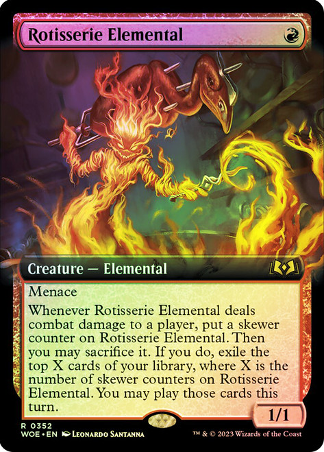 Rotisserie Elemental (Extended Art)\nWilds of Eldraine - Variants\nSingle\nMagic The Gathering