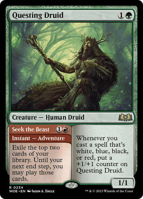 Questing Druid // Seek the Beast\nWilds of Eldraine\nSingle\nMagic The Gathering