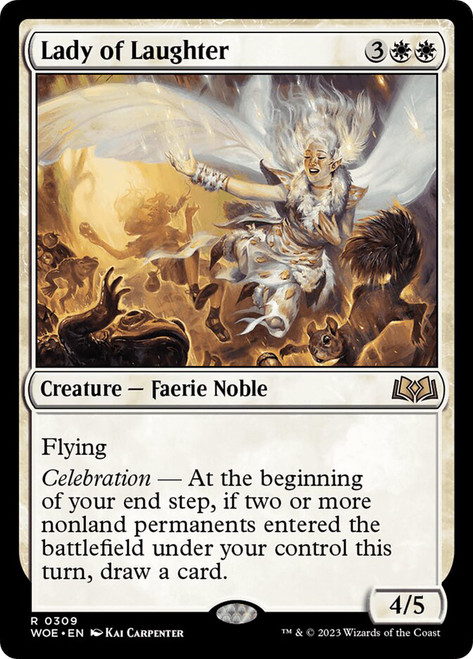 Lady of Laughter\nWilds of Eldraine\nSingle\nMagic The Gathering