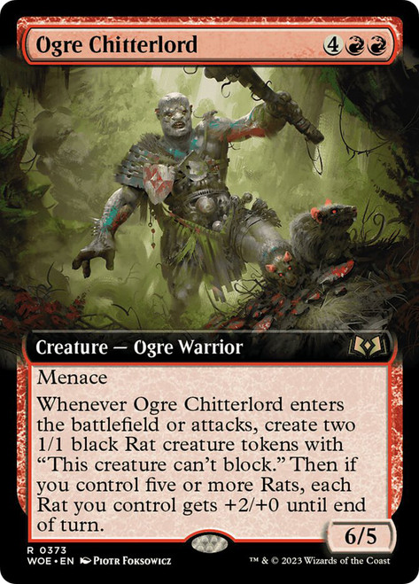 Ogre Chitterlord (Extended Art)\nWilds of Eldraine - Variants\nSingle\nMagic The Gathering