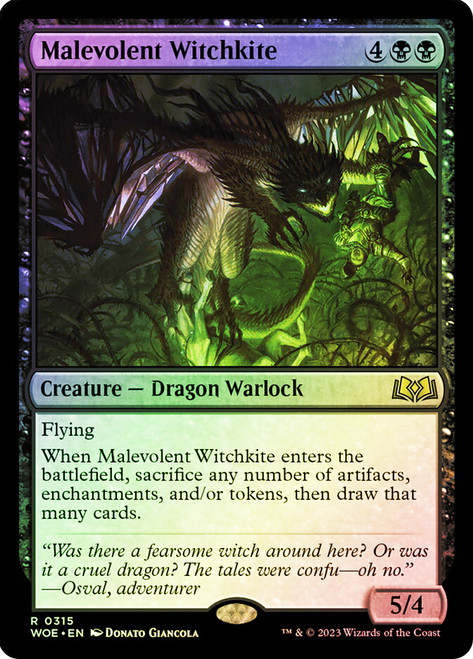 Malevolent Witchkite\nWilds of Eldraine\nSingle\nMagic The Gathering