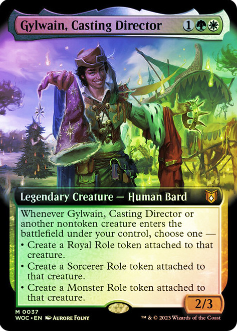 Gylwain, Casting Director (Extended Art)\nWilds of Eldraine Commander - Variants\nSingle\nMagic The Gathering