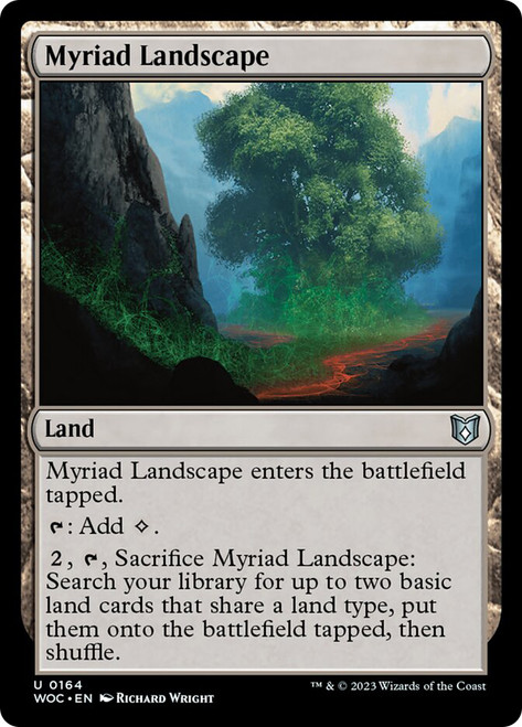 Myriad Landscape\nWilds of Eldraine Commander\nSingle\nMagic The Gathering