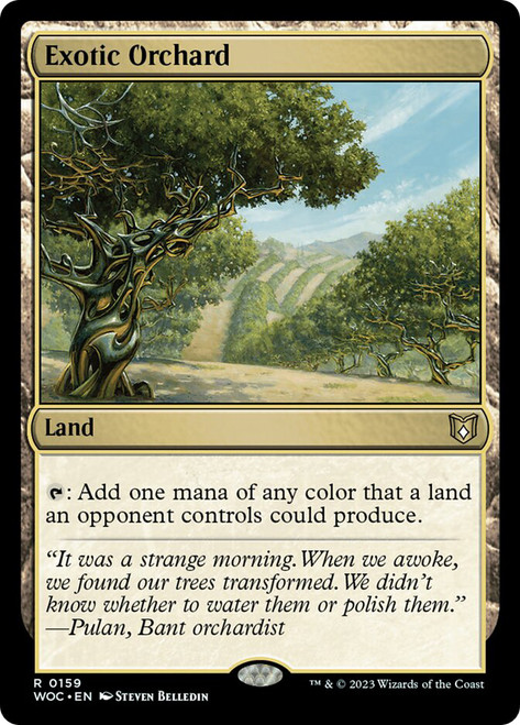 Exotic Orchard\nWilds of Eldraine Commander\nSingle\nMagic The Gathering