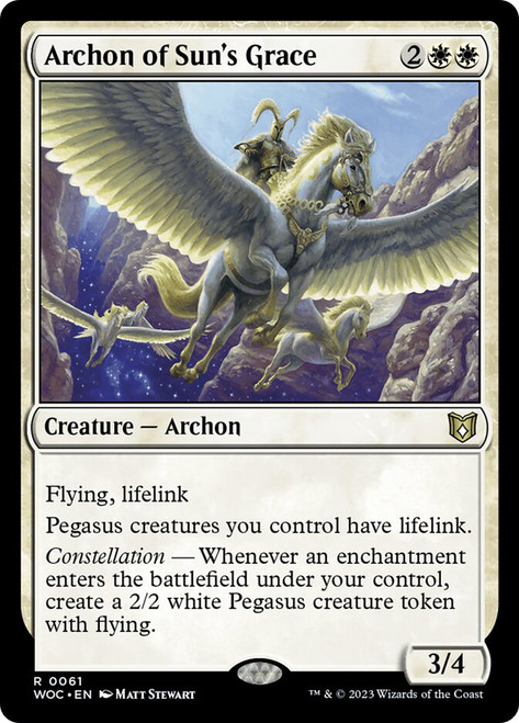 Archon of Sun's Grace\nWilds of Eldraine Commander\nSingle\nMagic The Gathering