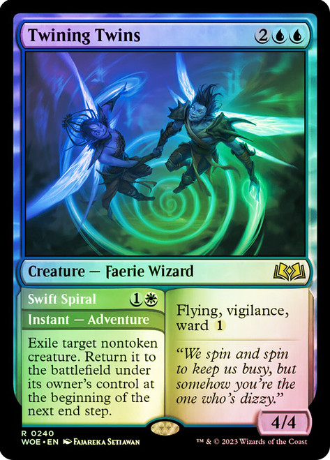 Twining Twins // Swift Spiral\nWilds of Eldraine\nSingle\nMagic The Gathering