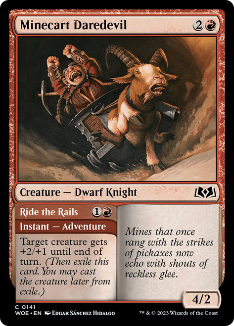 Minecart Daredevil // Ride the Rails\nWilds of Eldraine\nSingle\nMagic The Gathering