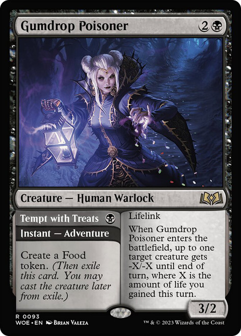 Gumdrop Poisoner // Tempt with Treats\nWilds of Eldraine\nSingle\nMagic The Gathering