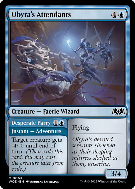 Obyra's Attendants // Desperate Parry\nWilds of Eldraine\nSingle\nMagic The Gathering