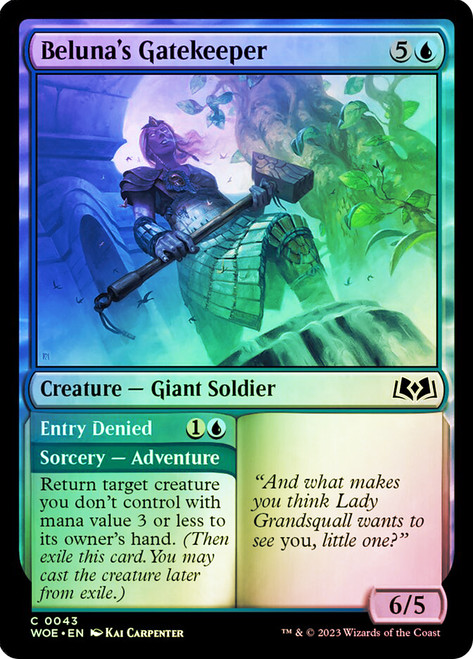 Beluna's Gatekeeper // Entry Denied\nWilds of Eldraine\nSingle\nMagic The Gathering