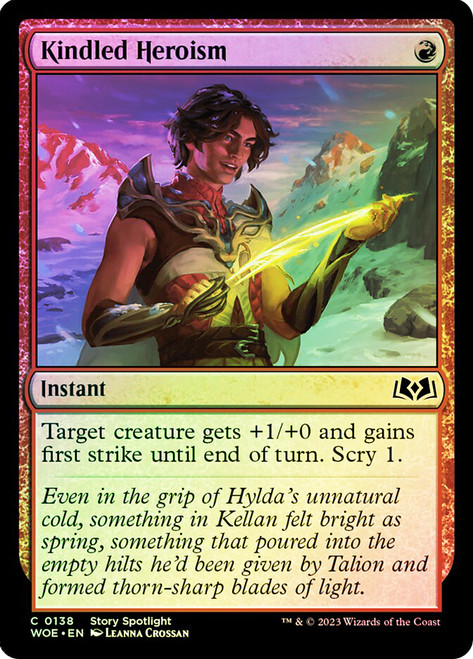 Kindled Heroism\nWilds of Eldraine\nSingle\nMagic The Gathering